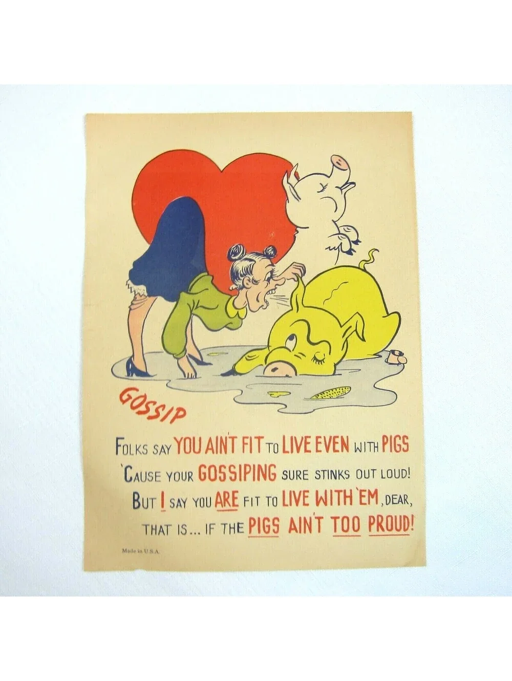 Vintage Vinegar Valentine Gossip Penny Dreadful Sarcasm Insult Poem Ephemera